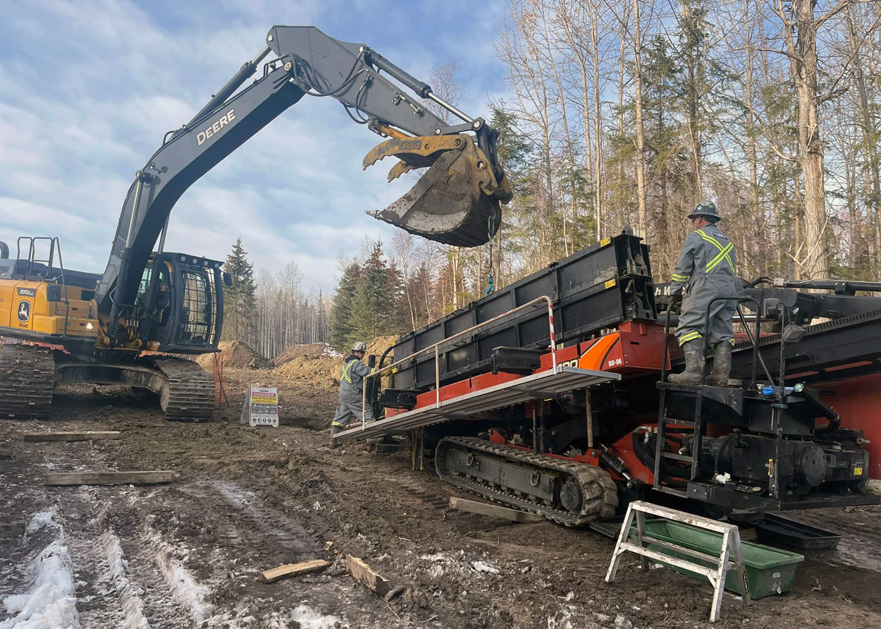 Construction company serving alberta, Canada at excavating site.