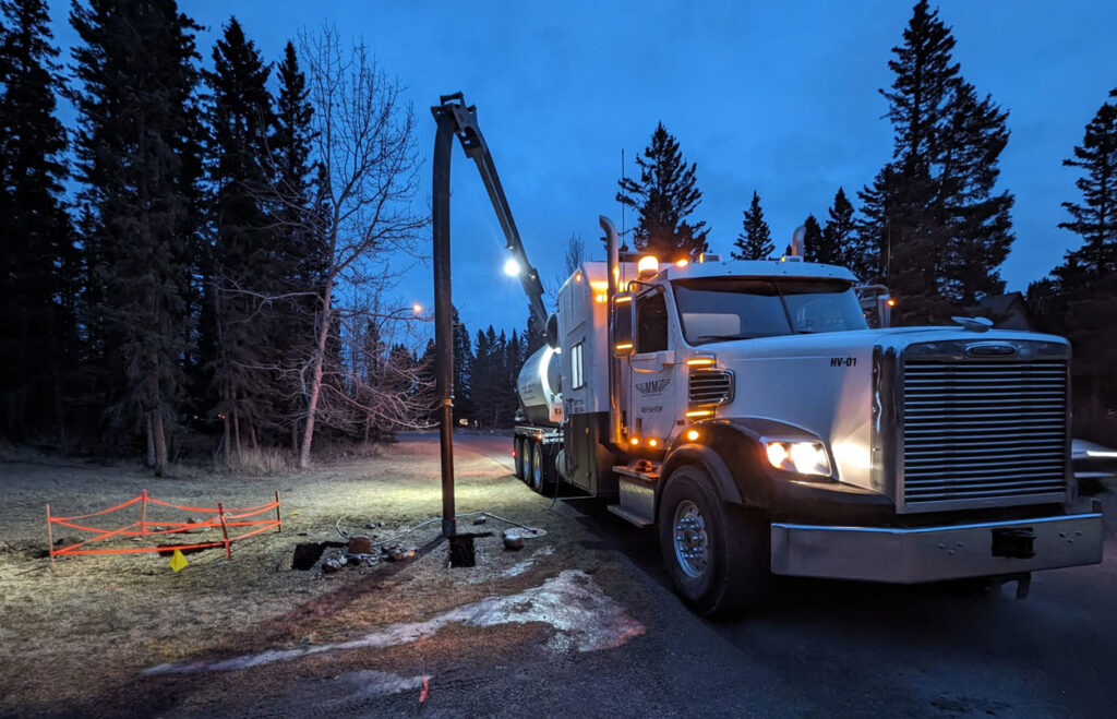 Hydrovac services in Edmonton, Calgary and Grande Prairie by Double M Construction Group.