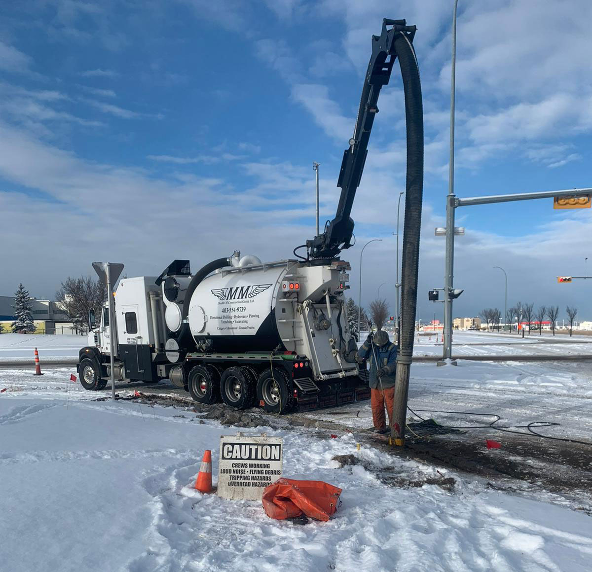 Hydrovac in Calgary, Edmonton and Grande Prairie in Winter time.
